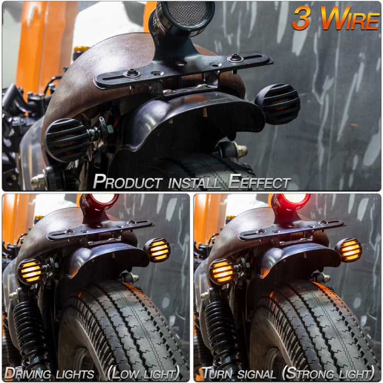 2 PCS PE-ZJ502 Motorcycle Metal Fence Turn Signal Light (Yellow) - Turn Signal by PMC TechLife | Online Shopping South Africa | PMC TechLife | Buy Now Pay Later Mobicred