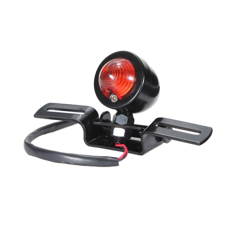 2 PCS KC-WD-FGZXD Motorcycle Retro Round Brake Light with License Plate Holder - Signal Lights by PMC Jewellery | Online Shopping South Africa | PMC Jewellery | Buy Now Pay Later Mobicred