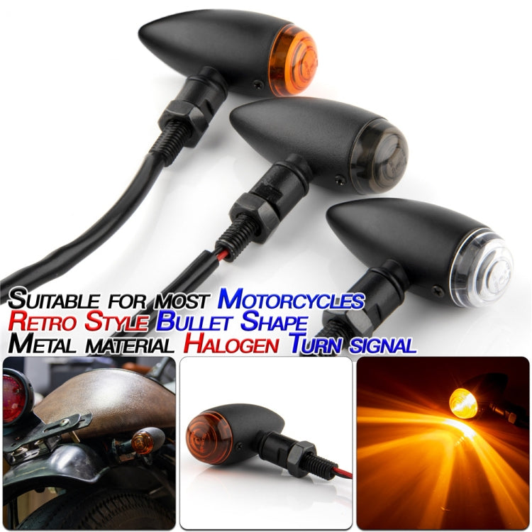 2 PCS KC805 Motorcycle Retro Metal Turn Signal Light (Transparent) - Turn Signal by PMC TechLife | Online Shopping South Africa | PMC TechLife | Buy Now Pay Later Mobicred
