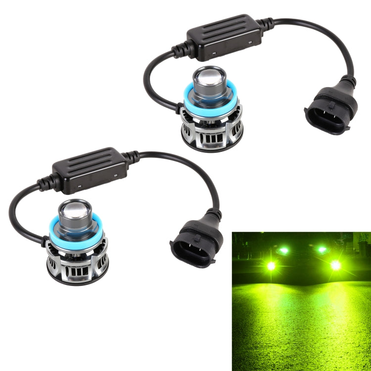 1 Pair H11 27W / DC12V Car Aluminum Alloy LED Headlight (Lime Green) - LED Headlamps by PMC TechLife | Online Shopping South Africa | PMC TechLife | Buy Now Pay Later Mobicred