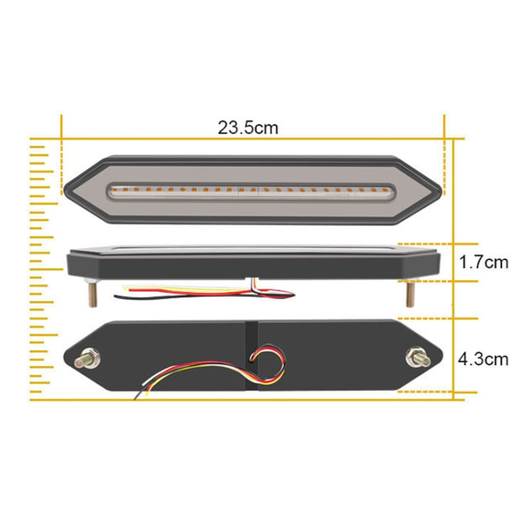 2 PCS Heavy Truck 100LED Two-color Running Water Light Guide Brake Steering Tail Rear Bumper Light - Warning Lights by PMC TechLife | Online Shopping South Africa | PMC TechLife | Buy Now Pay Later Mobicred