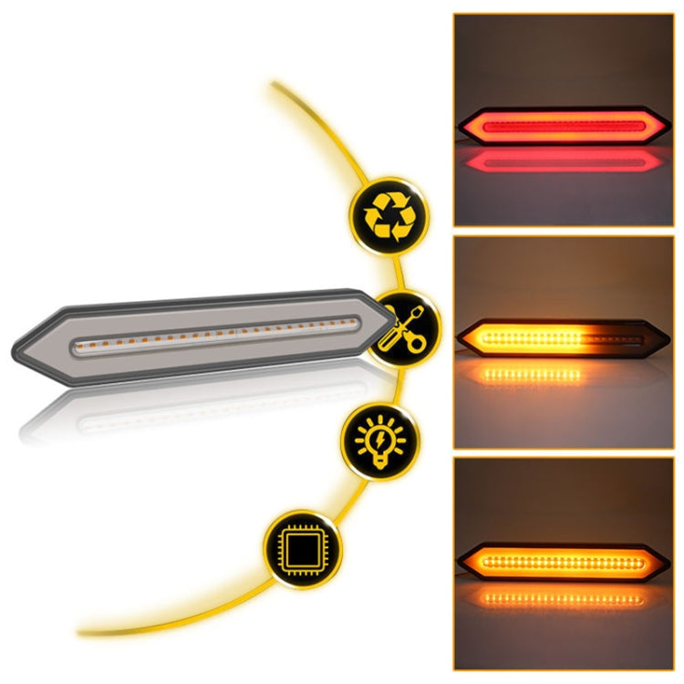 2 PCS Heavy Truck 100LED Two-color Running Water Light Guide Brake Steering Tail Rear Bumper Light - Warning Lights by PMC TechLife | Online Shopping South Africa | PMC TechLife | Buy Now Pay Later Mobicred