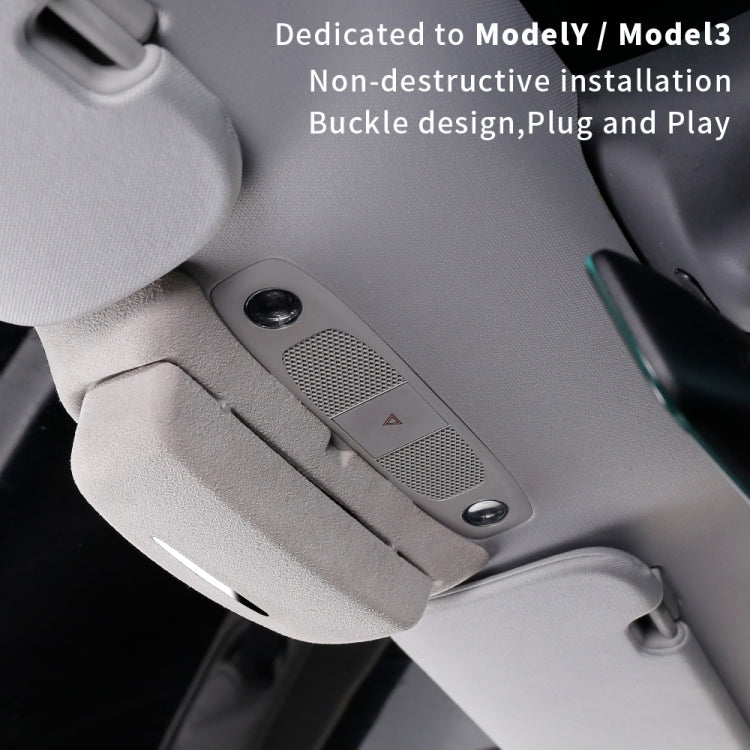 Car Suede Wrap Version Sunglasses Storage Box for Tesla Model Y - Sunglasses & Glasses Clips by PMC TechLife | Online Shopping South Africa | PMC TechLife | Buy Now Pay Later Mobicred