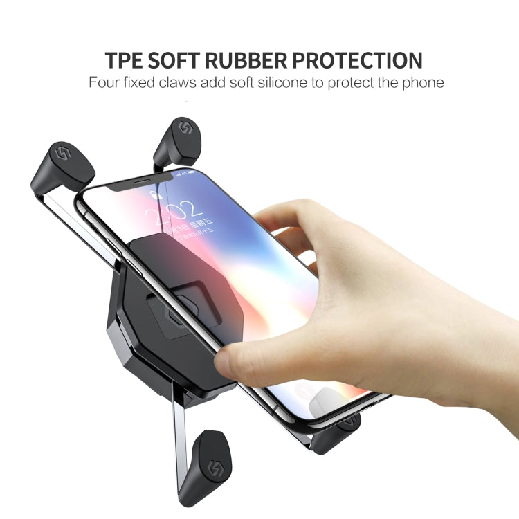 ZH-1558C1 Motorcycle M8 Ball Joint X-shape Aluminum Alloy Phone Holder - Holder by PMC TechLife | Online Shopping South Africa | PMC TechLife | Buy Now Pay Later Mobicred