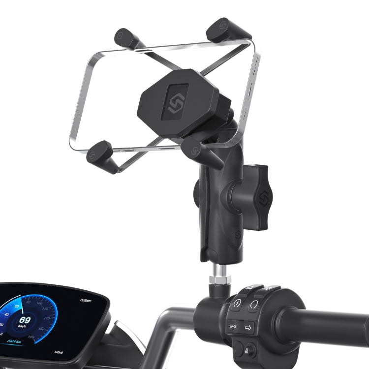 ZH-1558D1 Motorcycle M10 Ball Joint X-shape Aluminum Alloy Phone Holder - Holder by PMC TechLife | Online Shopping South Africa | PMC TechLife | Buy Now Pay Later Mobicred