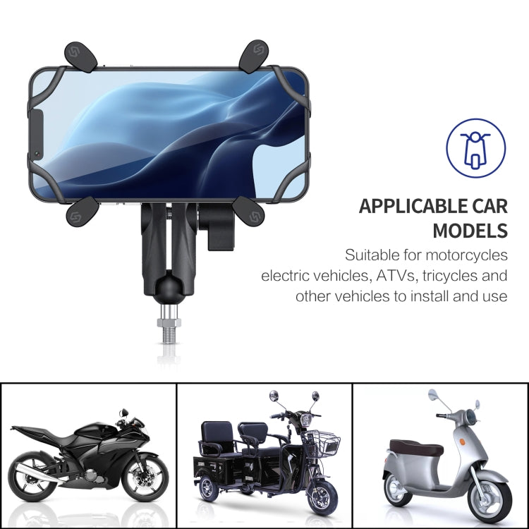 ZH-1558D1 Motorcycle M10 Ball Joint X-shape Aluminum Alloy Phone Holder - Holder by PMC TechLife | Online Shopping South Africa | PMC TechLife | Buy Now Pay Later Mobicred
