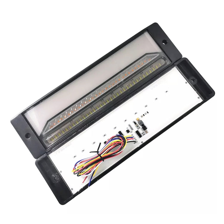 2 PCS Heavy-duty Truck Trailer 147LED Light Guide Three-color Brake Light (Transparent Black) - Brake Lights by PMC TechLife | Online Shopping South Africa | PMC TechLife | Buy Now Pay Later Mobicred