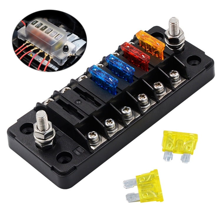 ZH-978A1 FB1901 1 In 6 Out 6 Ways Independent Positive Negative Fuse Box with 12 Fuses for Auto Car Truck Boat - Fuse by PMC TechLife | Online Shopping South Africa | PMC TechLife | Buy Now Pay Later Mobicred