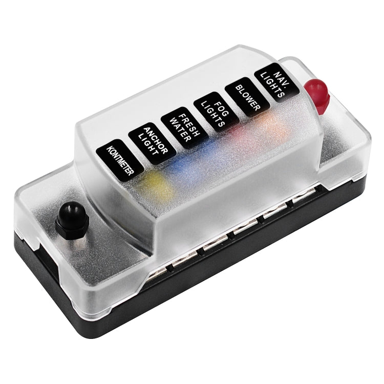 ZH-978A1 FB1901 1 In 6 Out 6 Ways Independent Positive Negative Fuse Box with 12 Fuses for Auto Car Truck Boat - Fuse by PMC TechLife | Online Shopping South Africa | PMC TechLife | Buy Now Pay Later Mobicred