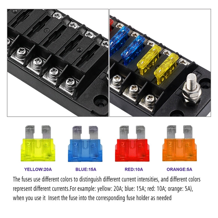 ZH-978A1 FB1901 1 In 6 Out 6 Ways Independent Positive Negative Fuse Box with 12 Fuses for Auto Car Truck Boat - Fuse by PMC TechLife | Online Shopping South Africa | PMC TechLife | Buy Now Pay Later Mobicred