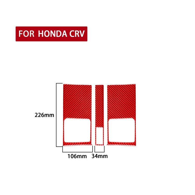 3 PCS Set for Honda CRV 2007-2011 Carbon Fiber Car Central Control Air Outlet Panel Decorative Sticker,Left and Right Drive Universal (Red) - Car Interior Mouldings by PMC TechLife | Online Shopping South Africa | PMC TechLife | Buy Now Pay Later Mobicred