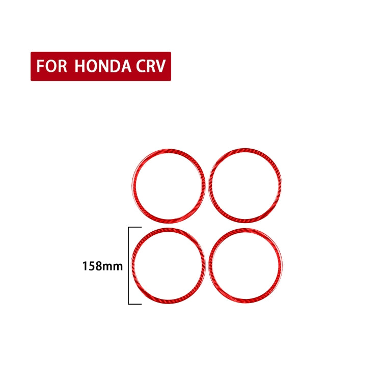 4 PCS Set for Honda CRV 2007-2011 Carbon Fiber Car Door Horn Ring Decorative Sticker,Left and Right Drive Universal (Red) - Car Interior Mouldings by PMC TechLife | Online Shopping South Africa | PMC TechLife | Buy Now Pay Later Mobicred