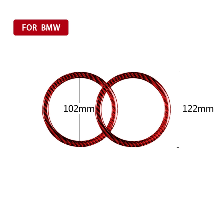 2 PCS Set for BMW 3 Series E90 Carbon Fiber Car Horn Circle Decorative Sticker (Red) - Car Interior Mouldings by PMC TechLife | Online Shopping South Africa | PMC TechLife | Buy Now Pay Later Mobicred