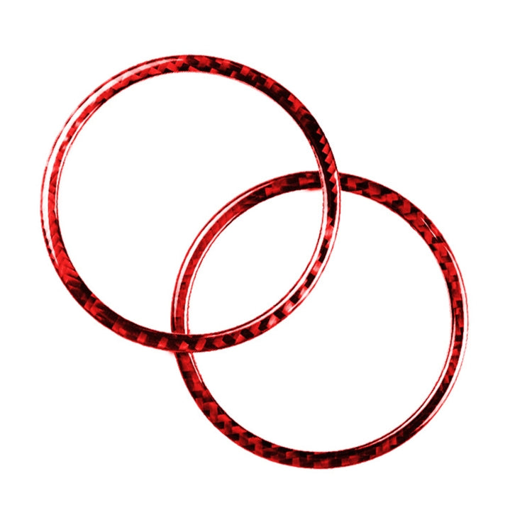 2 PCS Set for BMW 3 Series E90 Carbon Fiber Car Horn Circle Decorative Sticker (Red) - Car Interior Mouldings by PMC TechLife | Online Shopping South Africa | PMC TechLife | Buy Now Pay Later Mobicred