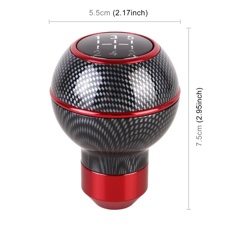 Universal Car Carbon Fiber Texture Metal Gear Shift Knob (Red) - Shift Knob by PMC TechLife | Online Shopping South Africa | PMC TechLife | Buy Now Pay Later Mobicred