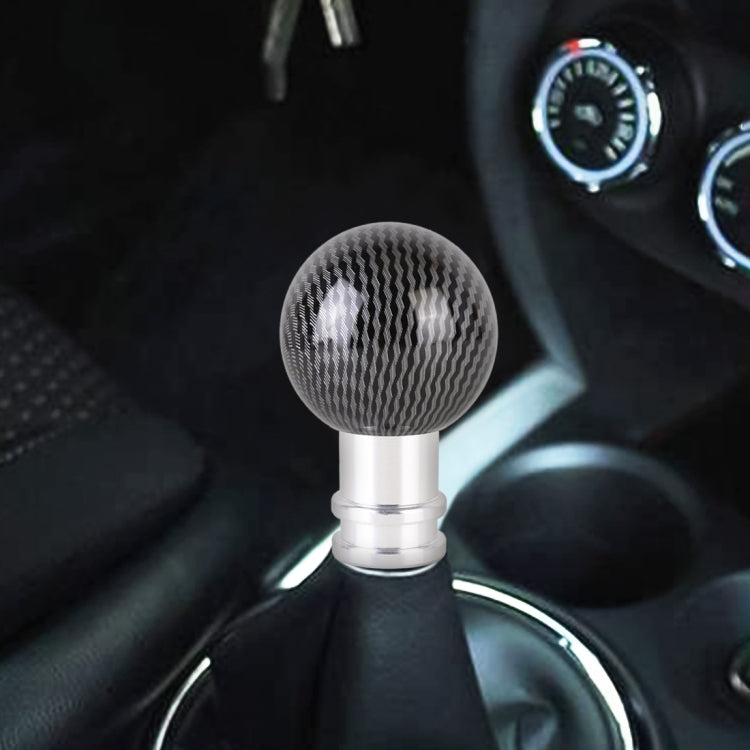 Universal Car Carbon Fiber Texture Metal Gear Shift Knob (Silver Black) - Shift Knob by PMC TechLife | Online Shopping South Africa | PMC TechLife | Buy Now Pay Later Mobicred