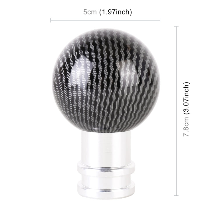 Universal Car Carbon Fiber Texture Metal Gear Shift Knob (Silver Black) - Shift Knob by PMC TechLife | Online Shopping South Africa | PMC TechLife | Buy Now Pay Later Mobicred