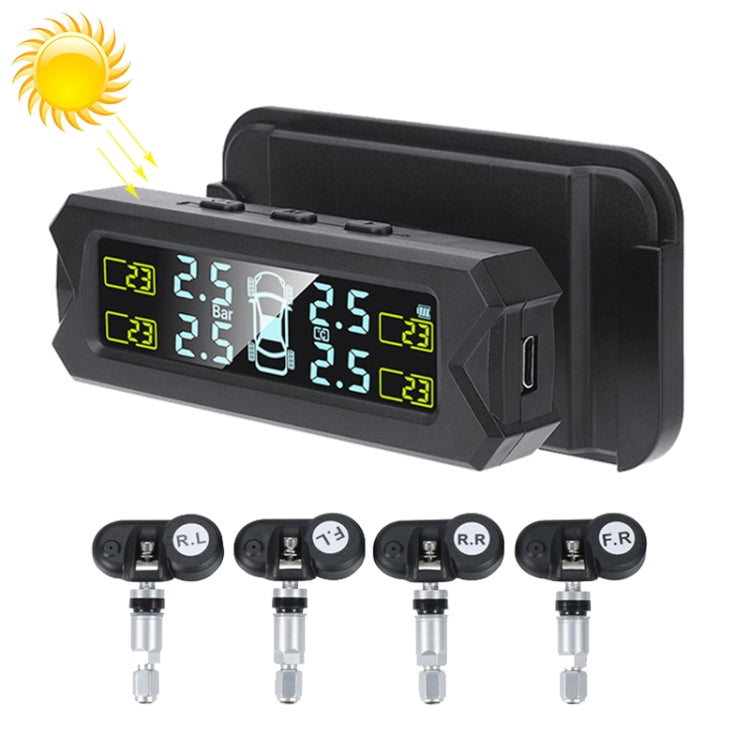 Car High Precision Solar Charging Tire Pressure Monitoring System TPMS, Built-in Beep Sensor - free shipping - PMC TechLife - Order now!