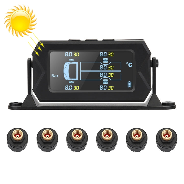 15Bar Solar Wireless Tire Pressure Monitoring System TPMS 6 External Sensors for 6-wheel Truck Bus - Tire Pressure Gauges by PMC TechLife | Online Shopping South Africa | PMC TechLife | Buy Now Pay Later Mobicred