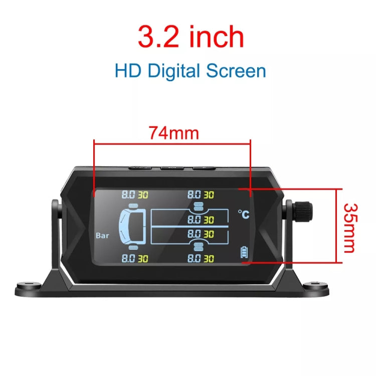 15Bar Solar Wireless Tire Pressure Monitoring System TPMS 6 External Sensors for 6-wheel Truck Bus - Tire Pressure Gauges by PMC TechLife | Online Shopping South Africa | PMC TechLife | Buy Now Pay Later Mobicred