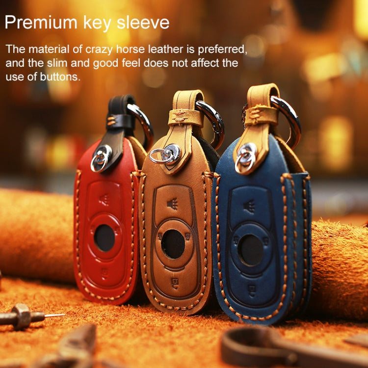 For Buick Car Cowhide Leather Key Protective Cover Key Case, Five Keys Version (Red) - Car Key Cases by PMC TechLife | Online Shopping South Africa | PMC TechLife | Buy Now Pay Later Mobicred