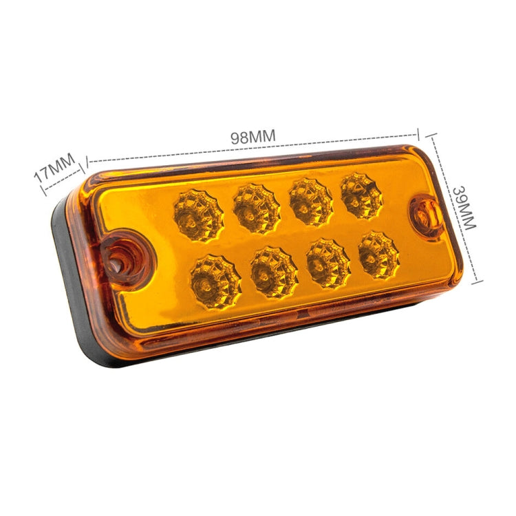 4 PCS 10-30V 8LED Car Tail Light Side Lamp (Yellow Light) - Warning Lights by PMC TechLife | Online Shopping South Africa | PMC TechLife | Buy Now Pay Later Mobicred