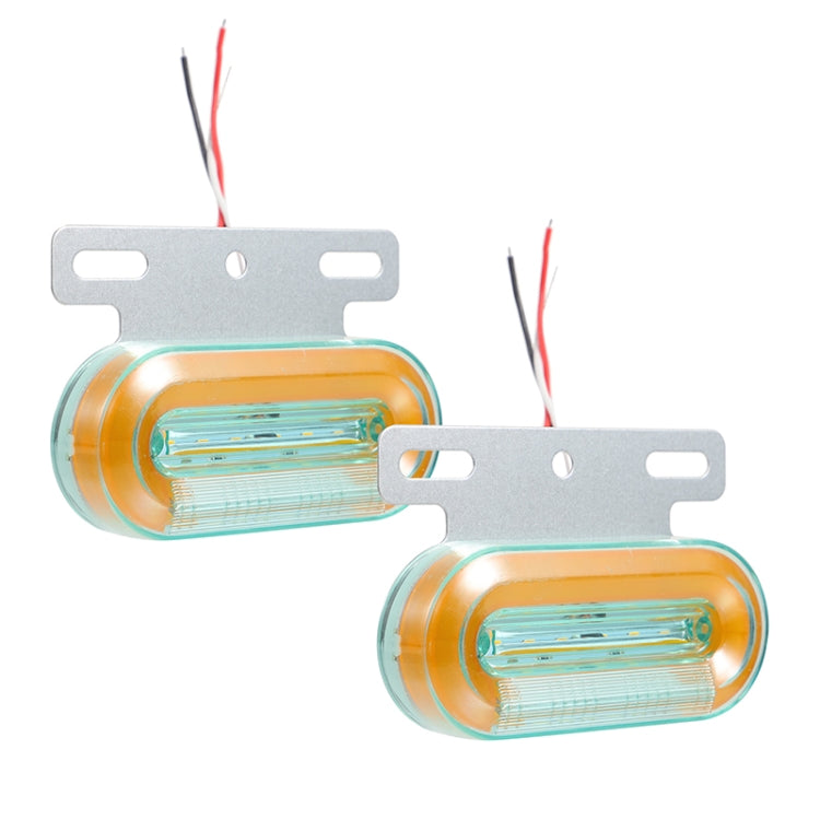 2 PCS 12V 12LED Car Oval Side Lamp(Yellow Light) - Warning Lights by PMC TechLife | Online Shopping South Africa | PMC TechLife | Buy Now Pay Later Mobicred