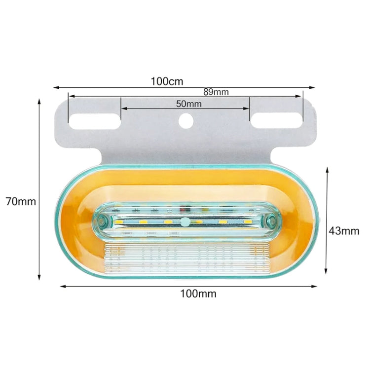 2 PCS 12V 12LED Car Oval Side Lamp(Red Light) - Warning Lights by PMC TechLife | Online Shopping South Africa | PMC TechLife | Buy Now Pay Later Mobicred