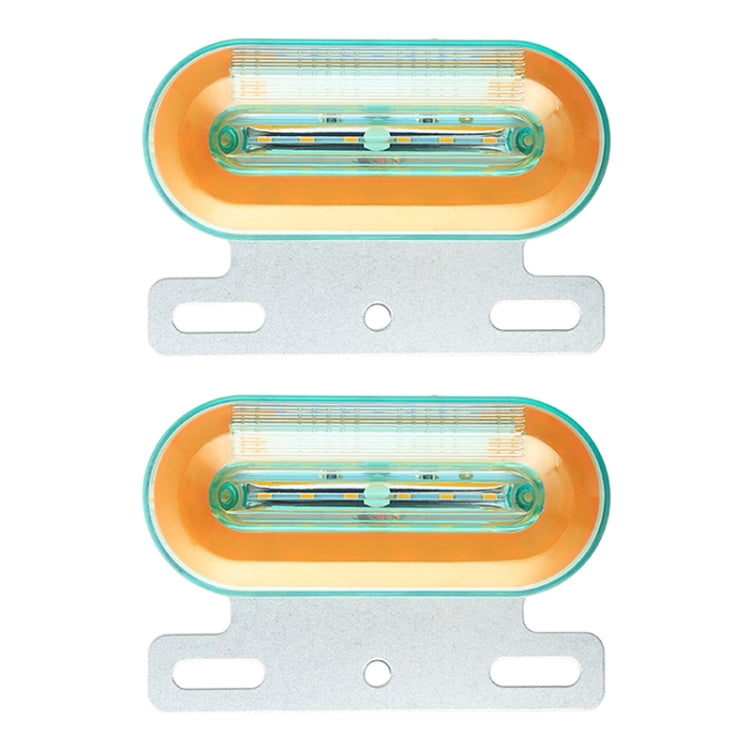 2 PCS 24V 12LED Car Oval Side Lamp (Yellow Light) - Warning Lights by PMC TechLife | Online Shopping South Africa | PMC TechLife | Buy Now Pay Later Mobicred