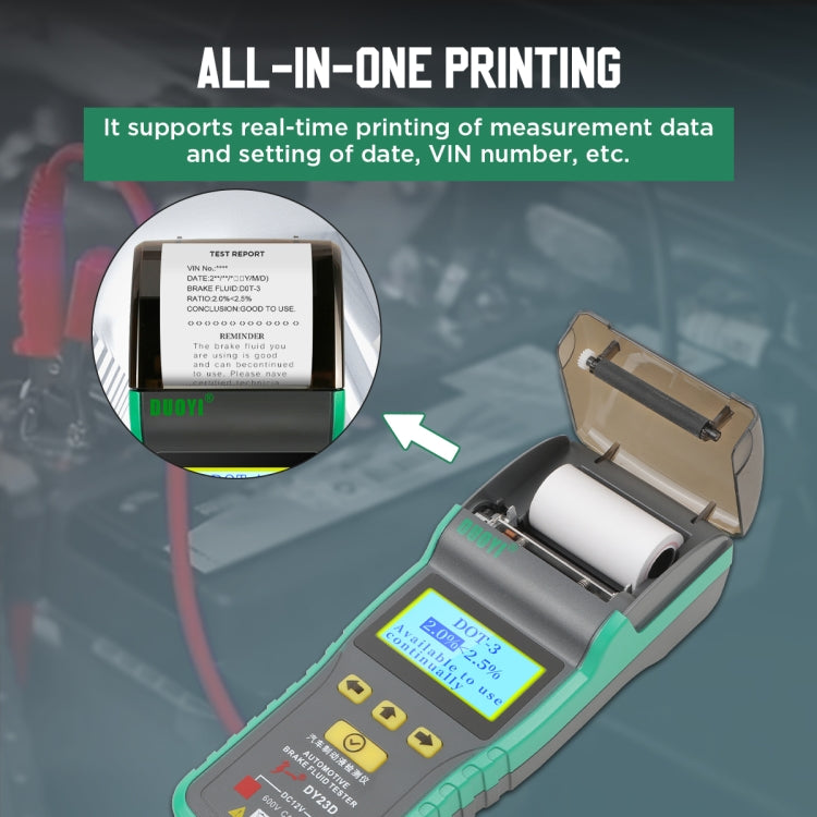 DUOYI DY23D Car Brake Fluid Detection Pen with Print Function - Electronic Test by DUOYI | Online Shopping South Africa | PMC TechLife | Buy Now Pay Later Mobicred