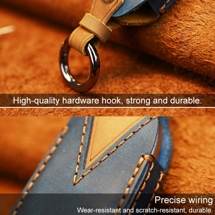 For Subaru Car Cowhide Leather Key Protective Cover Key Case (Blue) - Car Key Cases by PMC TechLife | Online Shopping South Africa | PMC TechLife | Buy Now Pay Later Mobicred