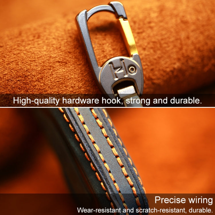 For Cadillac New Style Car Cowhide Leather Key Protective Cover Key Case (Blue) - Car Key Cases by PMC TechLife | Online Shopping South Africa | PMC TechLife | Buy Now Pay Later Mobicred