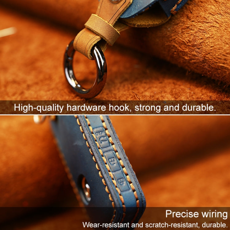 For Mazda New Style Car Cowhide Leather Key Protective Cover Key Case (Brown) - Car Key Cases by PMC TechLife | Online Shopping South Africa | PMC TechLife | Buy Now Pay Later Mobicred