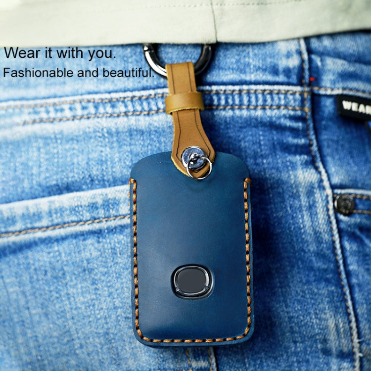 For Mazda New Style Car Cowhide Leather Key Protective Cover Key Case (Brown) - Car Key Cases by PMC TechLife | Online Shopping South Africa | PMC TechLife | Buy Now Pay Later Mobicred