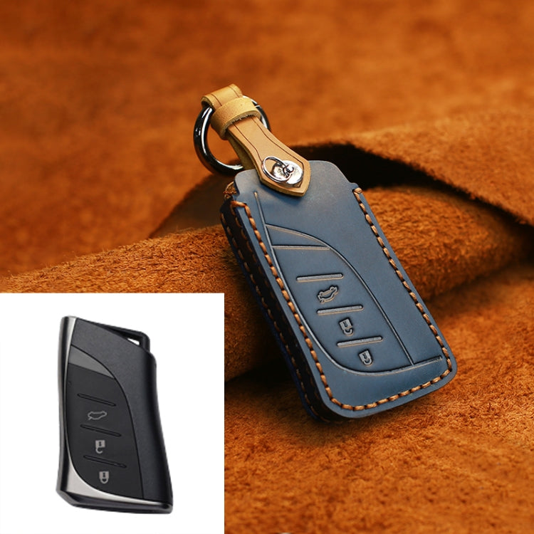 For Lexus New Style Car Cowhide Leather Key Protective Cover Key Case (Blue) - Car Key Cases by PMC TechLife | Online Shopping South Africa | PMC TechLife | Buy Now Pay Later Mobicred