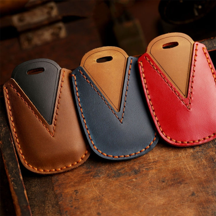 For Land Rover Car Cowhide Leather Key Protective Cover Key Case (Red) - Car Key Cases by PMC Jewellery | Online Shopping South Africa | PMC Jewellery | Buy Now Pay Later Mobicred
