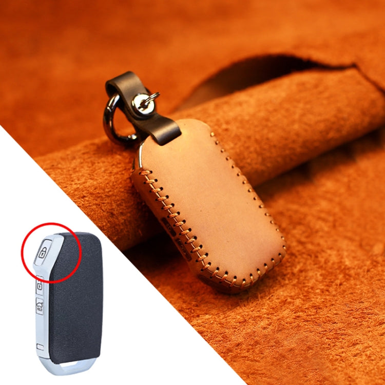 For Kia Car Cowhide Leather Key Protective Cover Key Case, Square Version (Brown) - free shipping - PMC Jewellery - Order now!