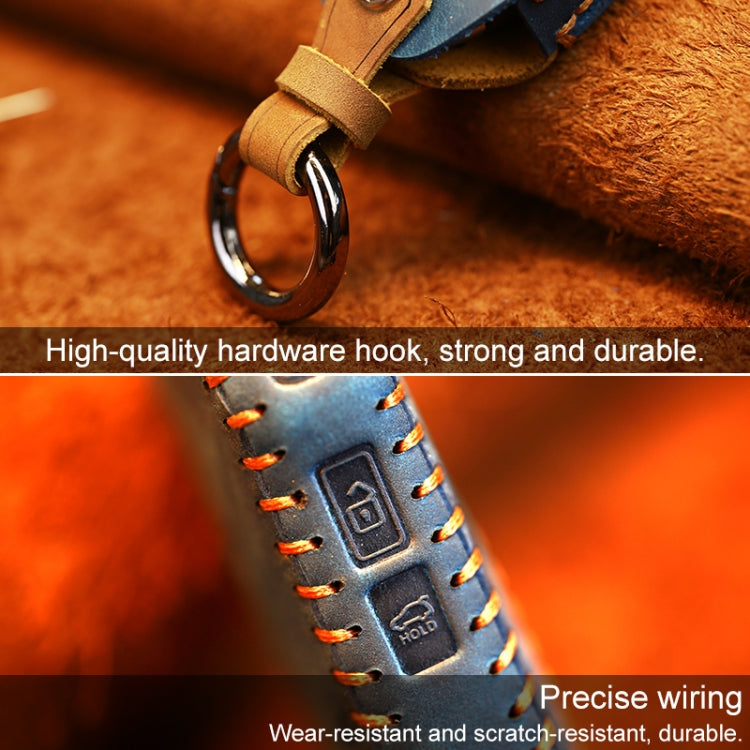 For Kia Car Cowhide Leather Key Protective Cover Key Case, Round Version (Brown) - free shipping - PMC Jewellery - Order now!