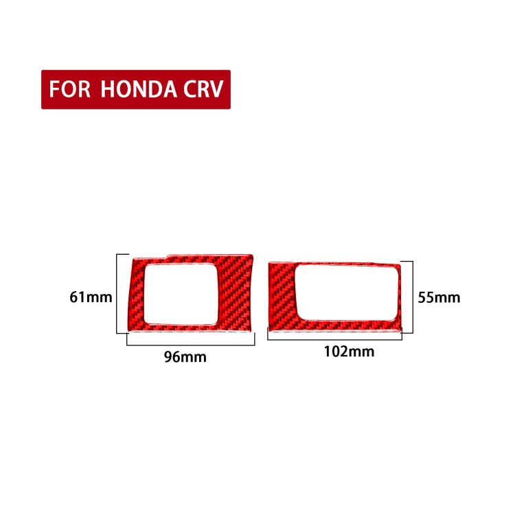 2 PCS Set for Honda CRV 2007-2011 Carbon Fiber Car Central Control Card Box Panel Decorative Sticker, Right Drive (Red) - Car Interior Mouldings by PMC TechLife | Online Shopping South Africa | PMC TechLife | Buy Now Pay Later Mobicred