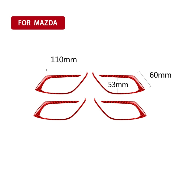 Car Carbon Fiber Inside Door Handle Decorative Sticker for Mazda CX-5 2017-2018, Left and Right Drive (Red) - Car Interior Mouldings by PMC TechLife | Online Shopping South Africa | PMC TechLife | Buy Now Pay Later Mobicred