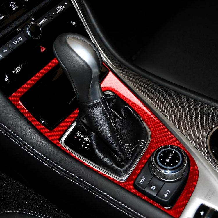Car Carbon Fiber Gear Panel Decorative Sticker for Infiniti Q50 2014-2020, Left Drive (Red) - Steering Wheel Accessories by PMC TechLife | Online Shopping South Africa | PMC TechLife | Buy Now Pay Later Mobicred