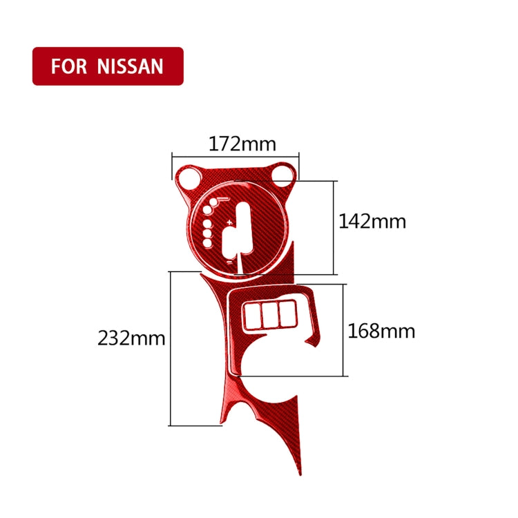 5 in 1 Car Carbon Fiber Gear Water Cup Holder Panel Decorative Sticker for Nissan 370Z / Z34 2009-, Left Drive (Red) - Car Interior Mouldings by PMC TechLife | Online Shopping South Africa | PMC TechLife | Buy Now Pay Later Mobicred