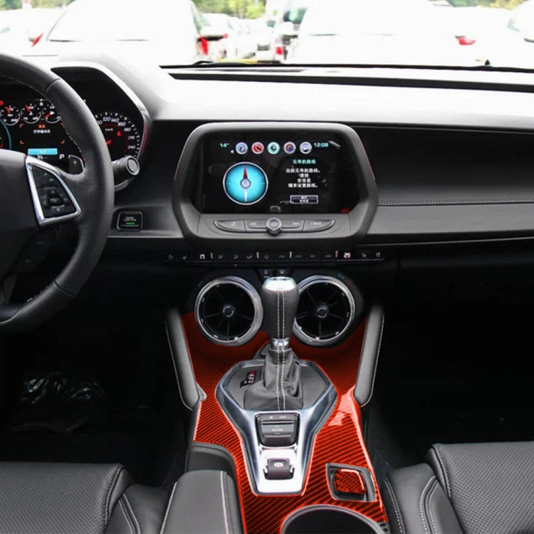 Car Carbon Fiber Center Control Gear Outside Frame Decorative Sticker for Chevrolet Camaro 2017-2019, Left Drive (Red) - Car Interior Mouldings by PMC TechLife | Online Shopping South Africa | PMC TechLife | Buy Now Pay Later Mobicred