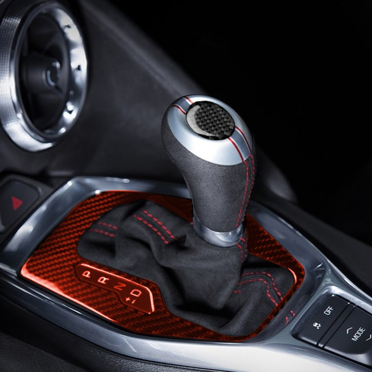 Car Carbon Fiber Gear Frame Decorative Sticker for Chevrolet Camaro 2017-2019, Left Drive (Red) - Car Interior Mouldings by PMC TechLife | Online Shopping South Africa | PMC TechLife | Buy Now Pay Later Mobicred