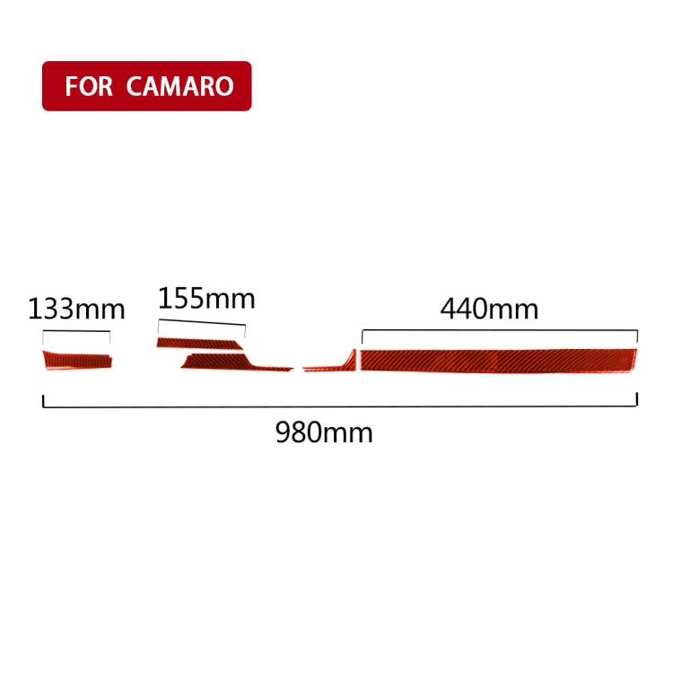 Car Carbon Fiber Center Control Decorative Sticker for Chevrolet Camaro 2017-2019, Left Drive (Red) - Car Interior Mouldings by PMC TechLife | Online Shopping South Africa | PMC TechLife | Buy Now Pay Later Mobicred
