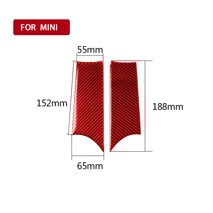 Car Carbon Fiber Door Handle Cover Decorative Sticker for BMW Mini F56, Left and Right Drive Universal (Red) - Car Interior Mouldings by PMC TechLife | Online Shopping South Africa | PMC TechLife | Buy Now Pay Later Mobicred