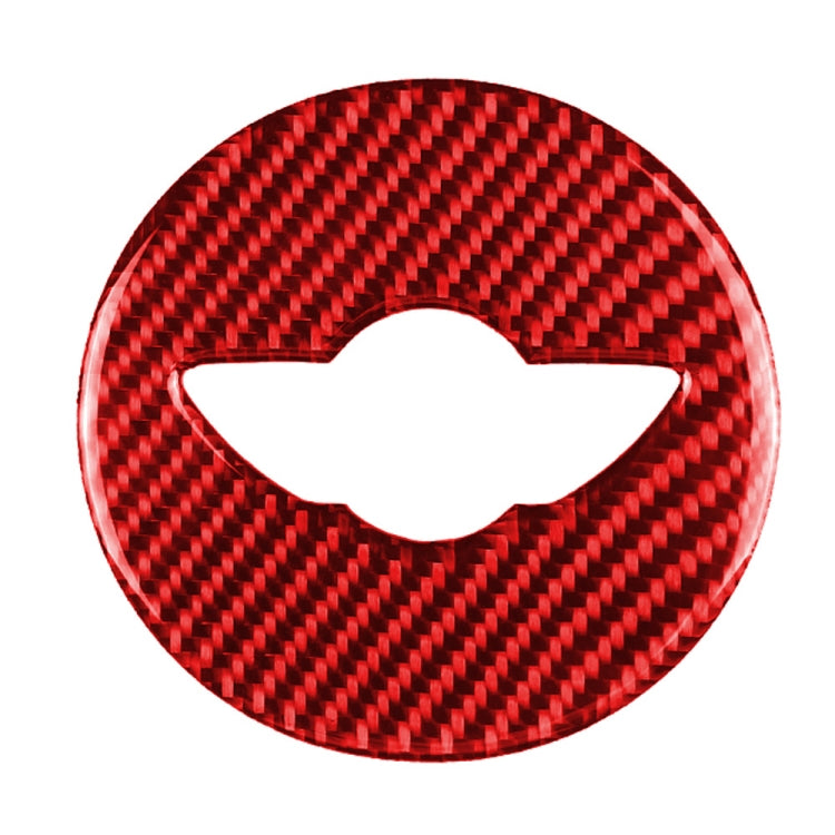 Car Carbon Fiber Steering Wheel Logo Decorative Sticker for BMW Mini Cooper Countryman F60 F55 F56, Left and Right Drive Universal (Red) - Car Interior Mouldings by PMC TechLife | Online Shopping South Africa | PMC TechLife | Buy Now Pay Later Mobicred
