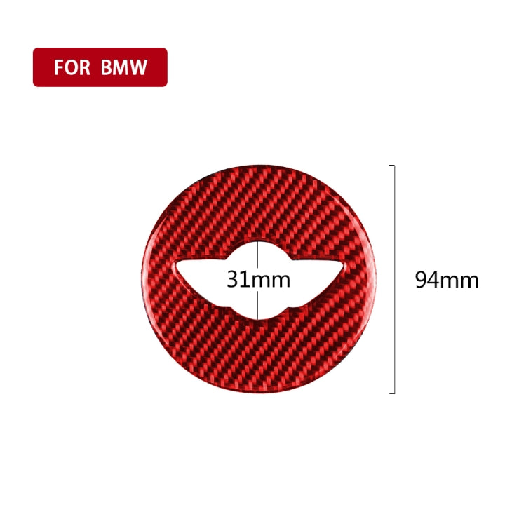 Car Carbon Fiber Steering Wheel Logo Decorative Sticker for BMW Mini R55 R56 Countryman R60 Paceman R61 2007-2013, Left and Right Drive Universal (Red) - Car Interior Mouldings by PMC TechLife | Online Shopping South Africa | PMC TechLife | Buy Now Pay Later Mobicred