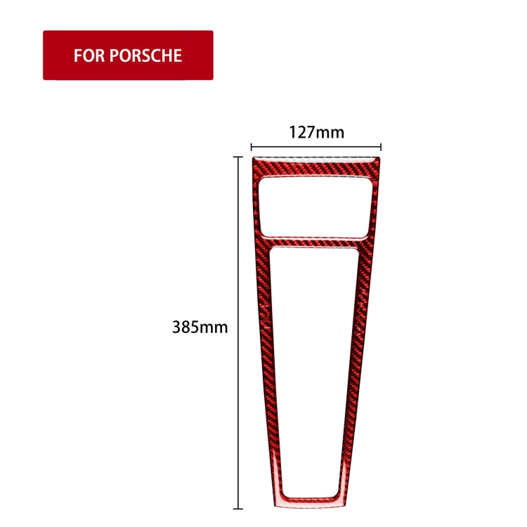 Car Carbon Fiber Gear Panel Decorative Sticker for Porsche Macan 2014-2021, Left and Right Drive Universal(Red) - Car Interior Mouldings by PMC TechLife | Online Shopping South Africa | PMC TechLife | Buy Now Pay Later Mobicred