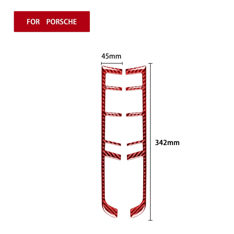 Car Carbon Fiber Gear Button Frame Decorative Sticker for Porsche Macan 2014-2021, Left and Right Drive Universal (Red) - Car Interior Mouldings by PMC TechLife | Online Shopping South Africa | PMC TechLife | Buy Now Pay Later Mobicred